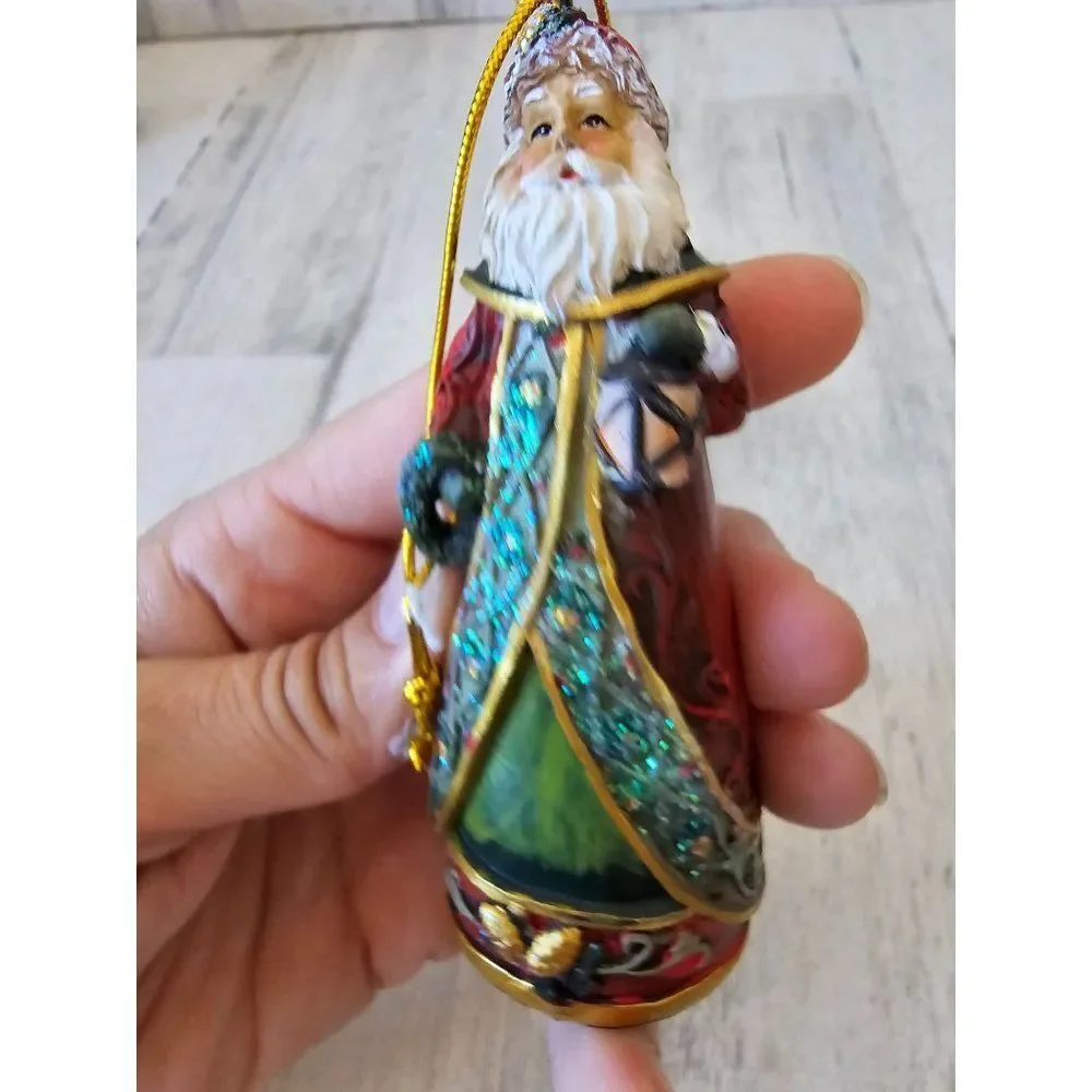 Santa glitter Victorian wreath lantern‎ ornament Xmas tree